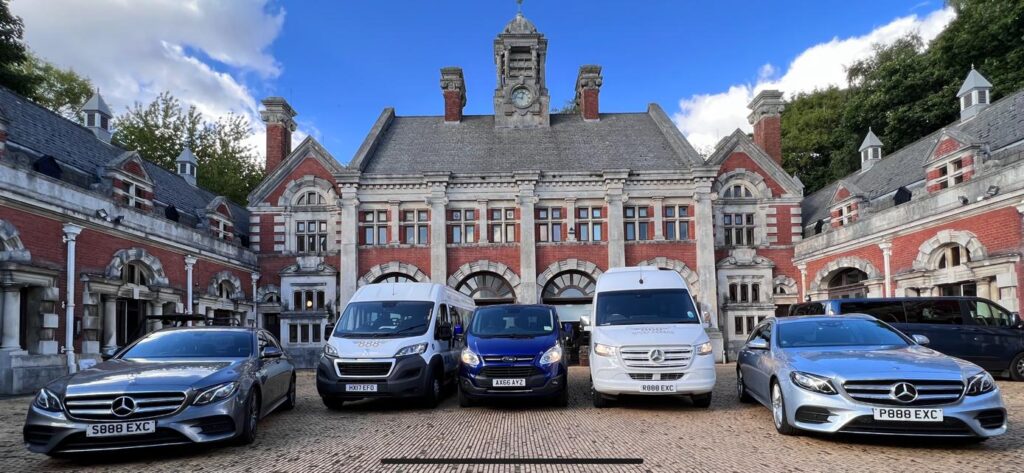 The Tunbridge Wells 888 Taxis fleet: Mercedes E-Class cars, minibuses and the 16-seat Mercedes Sprinter